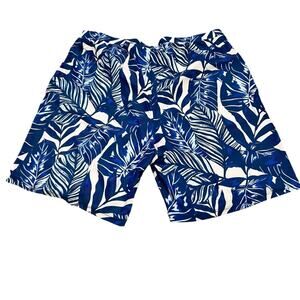 NWT Mens Swim Trunks Blue Palm Leafs Shorts Size XXL